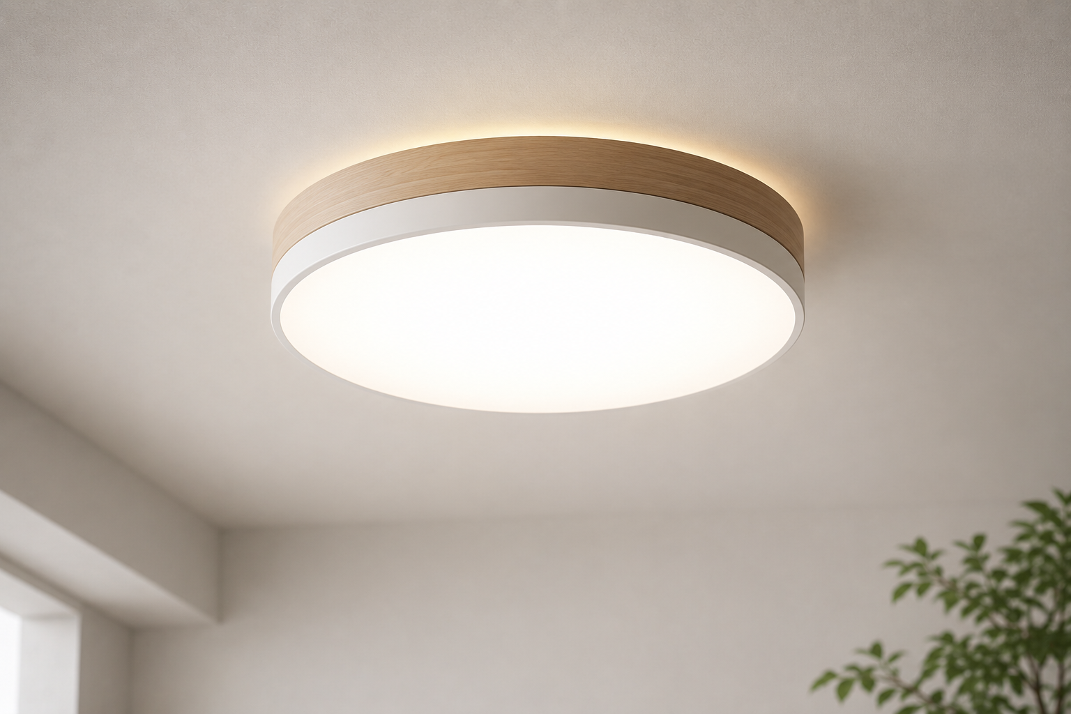LEDシーリングライトへ交換したリビングの照明